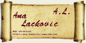 Ana Lacković vizit kartica